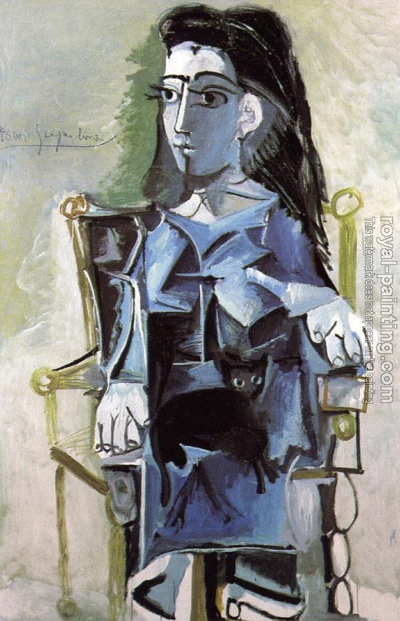 Pablo Picasso : jacqueline seated with her black cat